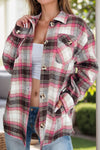 Plaid Button Up Long Sleeve Shacket