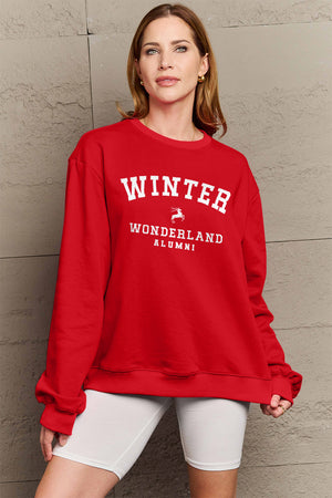 Simply Love Full Size WINTER WONDERLAND ALUMNI Graphic Long Sleeve Sweatshirt