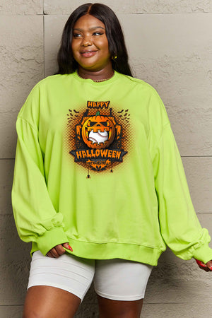 Simply Love Full Size HAPPY HALLOWEEN Graphic Sweatshirt