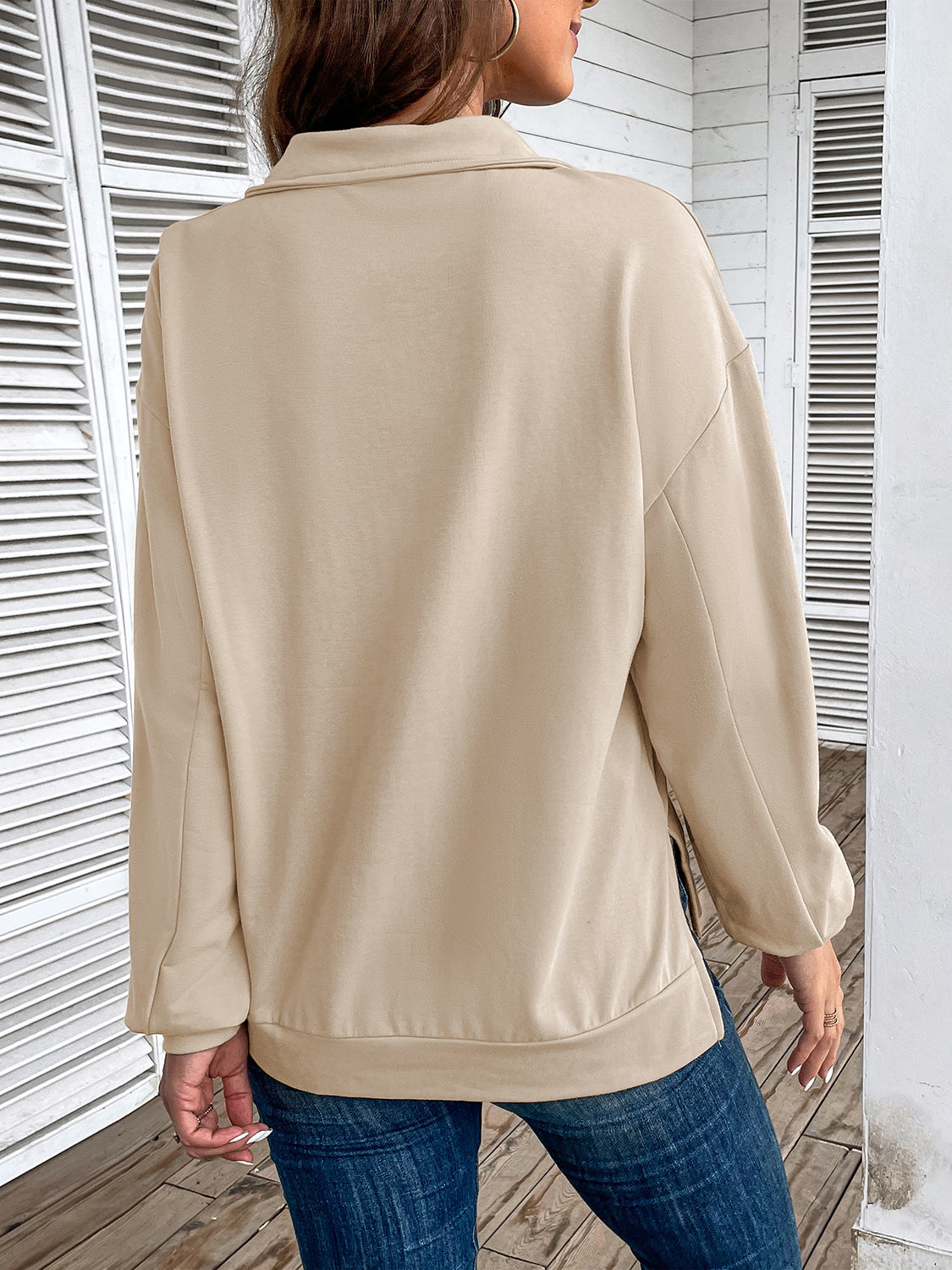 Perfee Half Zip Sweatshirt with Pocket