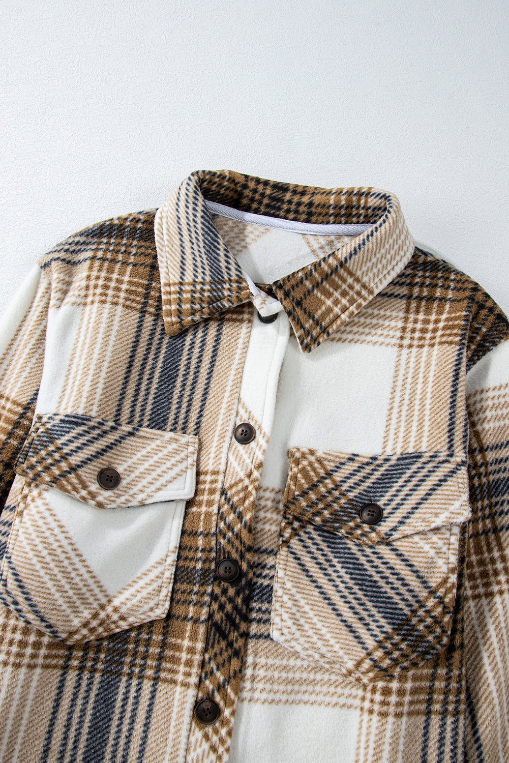 Plaid Button Up Long Sleeve Shacket