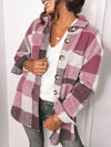 Plaid Pocketed Dropped Shoulder Button Up Jacket