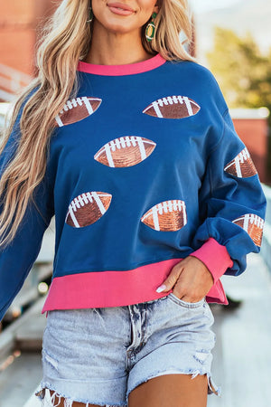 Contrast Football Long Sleeve Sweatshirt