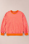 Striped Dropped Shoulder Long Sleeve Sweatshirt