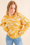 And The Why Full Size Textured Pattern Contrast Sweater