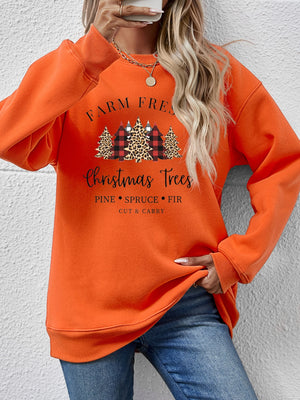 Graphic Round Neck Long Sleeve Sweatshirt