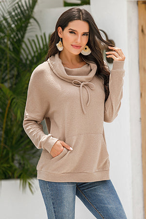 Ivy Lane Cowl Neck Drop Shoulder Sweatshirt