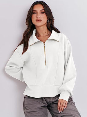 Half Zip Up Collared Sweatshirts