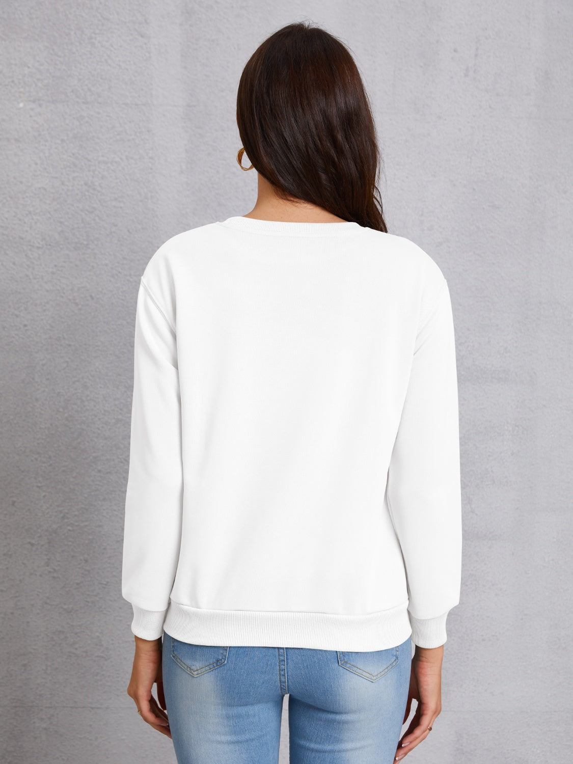 Round Neck Dropped Shoulder Sweatshirt