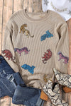 Animal Sequin Dropped Shoulder Sweatshirt