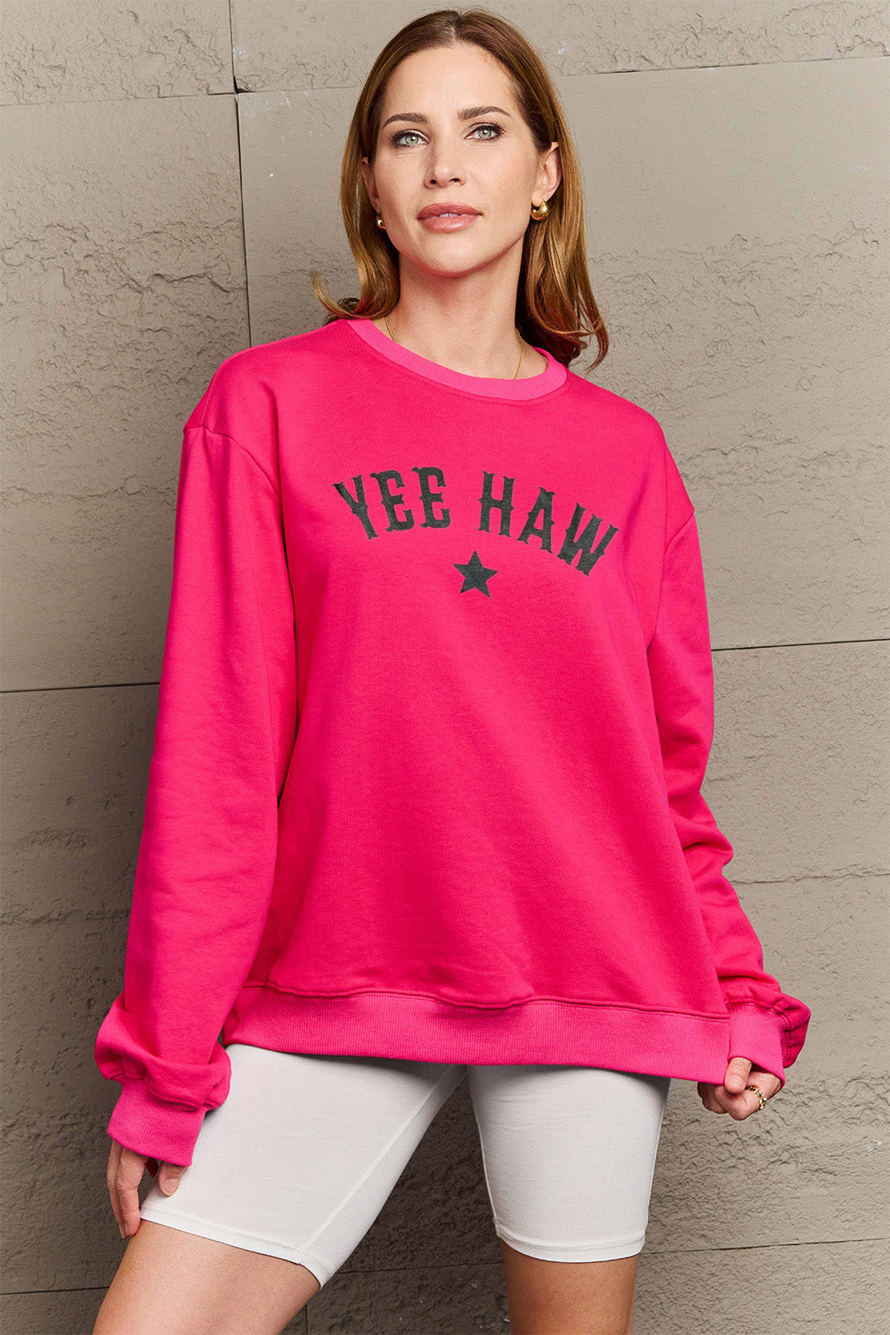 Simply Love Full Size YEEHAW Graphic Round Neck Sweatshirt