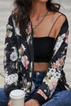 Perfee Floral Print Zip Up Bomber Jacket