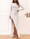 Split Backless Long Sleeve Dress