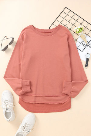 Side Slit Drop Shoulder Sweatshirt