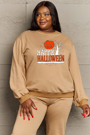 Simply Love Full Size HAPPY HALLOWEEN Graphic Sweatshirt