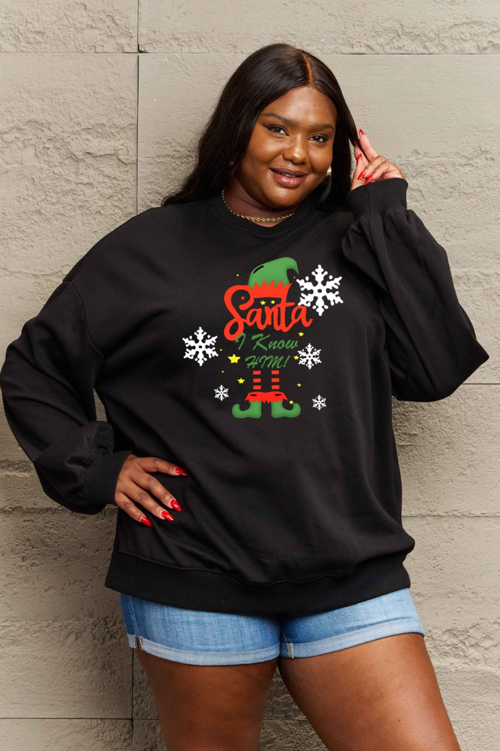 Simply Love Full Size Graphic Round Neck Sweatshirt