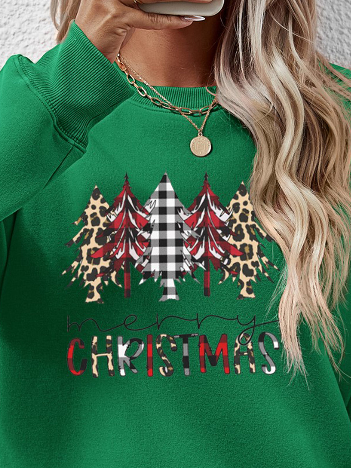 MERRY CHRISTMAS Round Neck Long Sleeve Sweatshirt