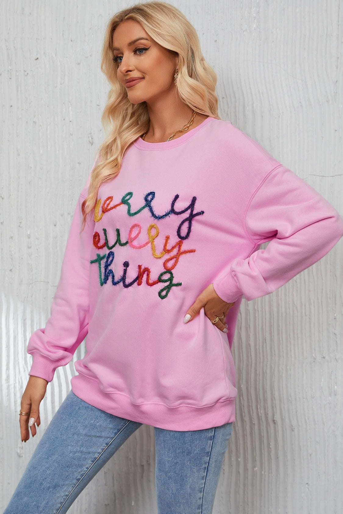 Letter Graphic Dropped Shoulder Sweatshirt