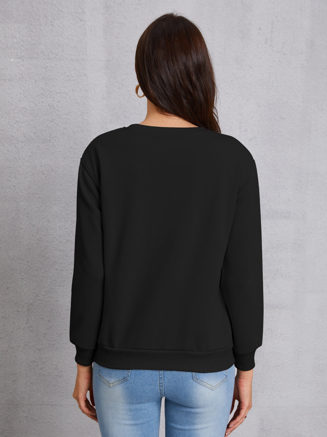 Round Neck Dropped Shoulder Sweatshirt