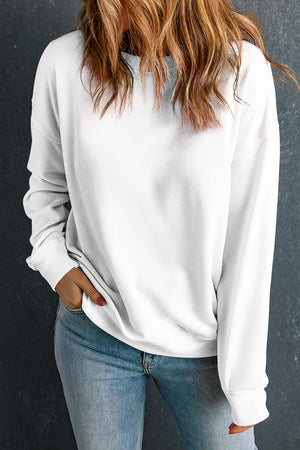 Round Neck Dropped Shoulder Sweatshirt