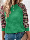 Plaid Round Neck Sweatshirt