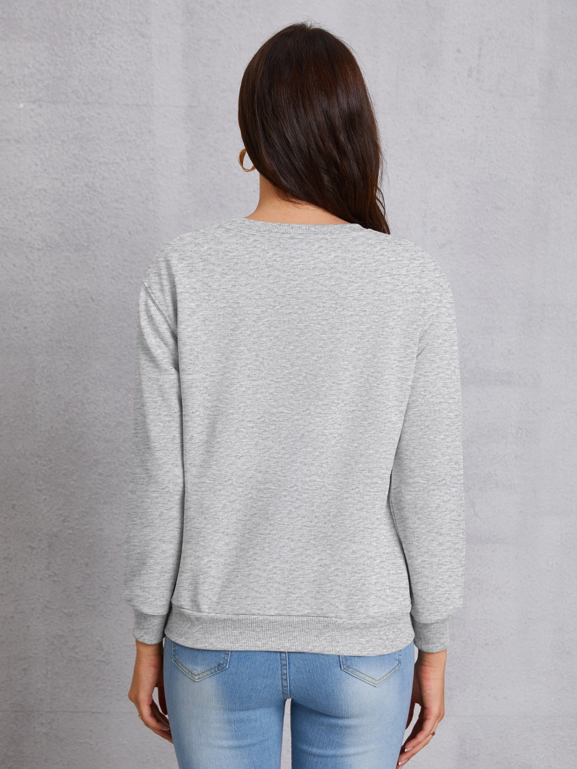 Round Neck Dropped Shoulder Sweatshirt