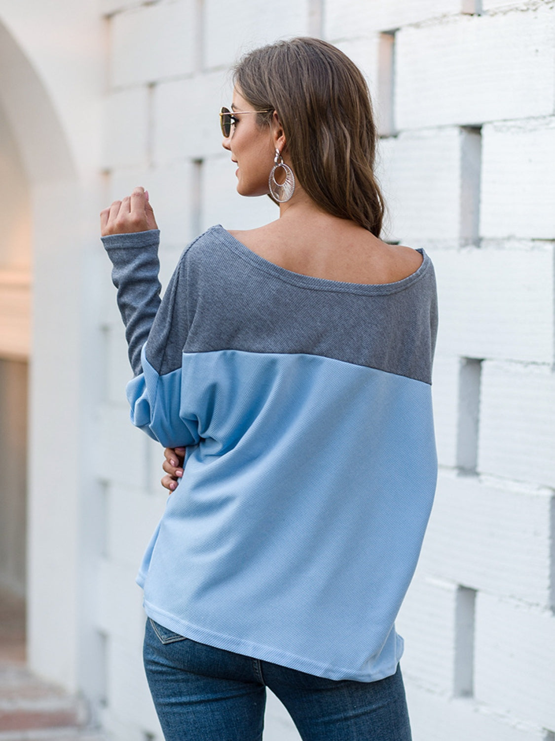 Ivy Lane Boat Neck Long Sleeve Sweatshirt