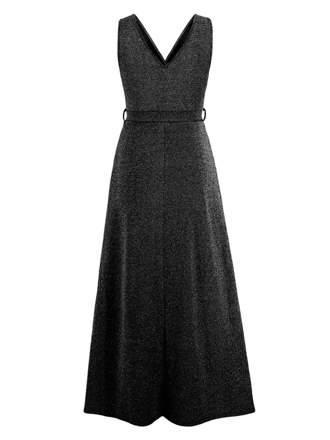 Slit Surplice Tie Waist Sleeveless Dress