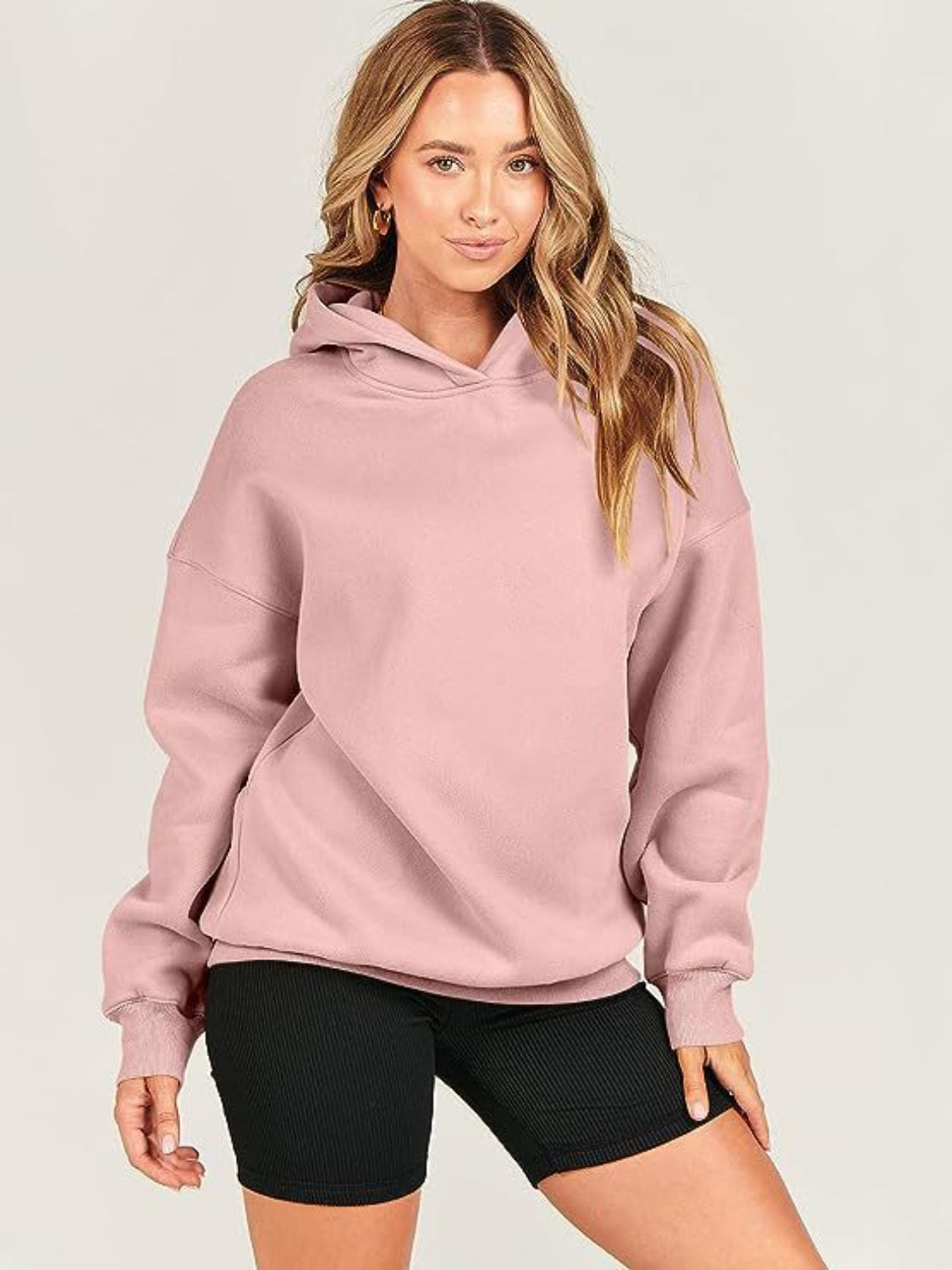 Dropped Shoulder Long Sleeve Hoodie