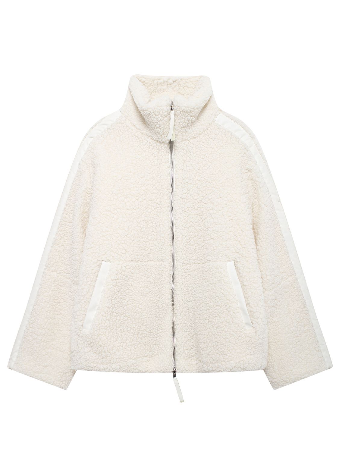 Zip Up Turtleneck Long Sleeve Plush Jacket